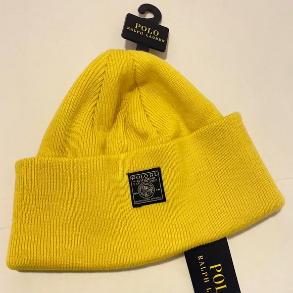 Polo by Ralph Lauren Sportsman Beanie Yellow. - Picture 4 of 4
